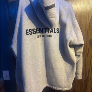 Essentials Dark Oatmeal Relaxed Hoodie